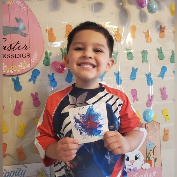 Hand Crafted fluid art on recycled cardboard upcycled handmade artwork kids art - Picture 1 of 12